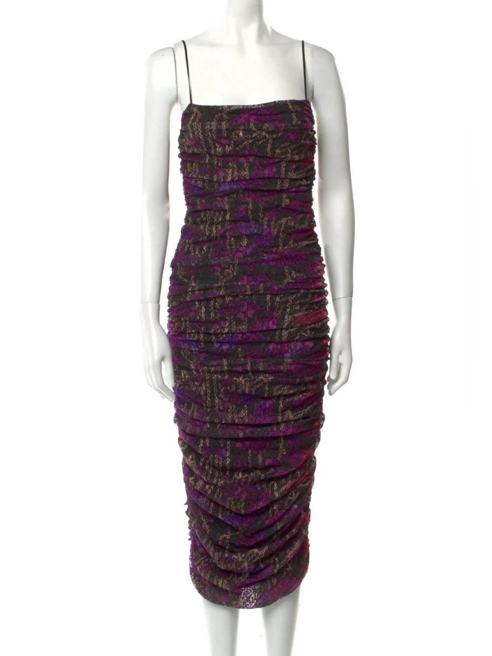 John Richmond Strapless Purple and Black Dress
